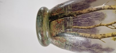 Lot 38 - A Daum enamelled cameo glass ‘Paysage d'Été’ landscape vase