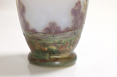Lot 38 - A Daum enamelled cameo glass ‘Paysage d'Été’ landscape vase