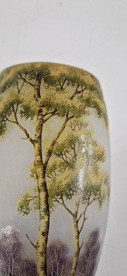 Lot 38 - A Daum enamelled cameo glass ‘Paysage d'Été’ landscape vase