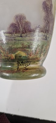 Lot 38 - A Daum enamelled cameo glass ‘Paysage d'Été’ landscape vase
