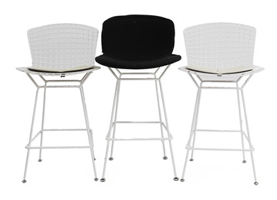 Lot 364 - A set of three Bertoia design wirework high chairs