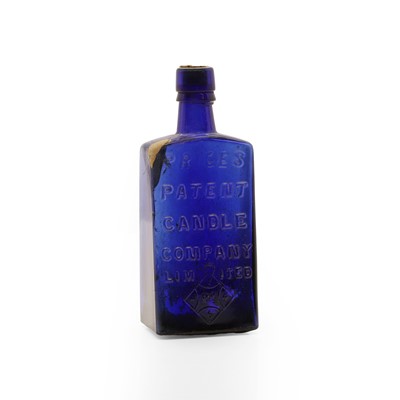 Lot 192 - A 'Prices Patent Candle Company Limited' cobalt blue glass bottle