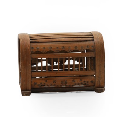 Lot 78 - A Chinese carved bamboo cage