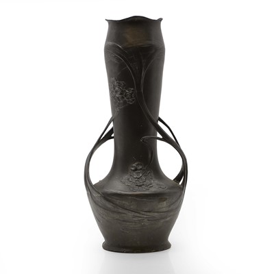 Lot 247 - A Art Nouveau Juventa Prima metal pewter vase