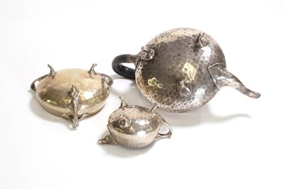 Lot 11 - A silver three-piece tea set