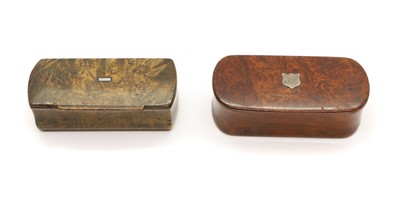 Lot 127 - Two burr wood snuff boxes