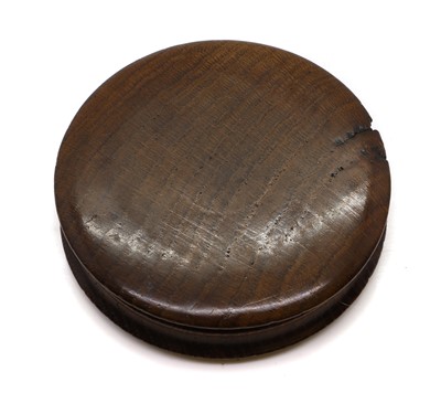 Lot 128 - A 1829 York Minster commemorative oak snuff box