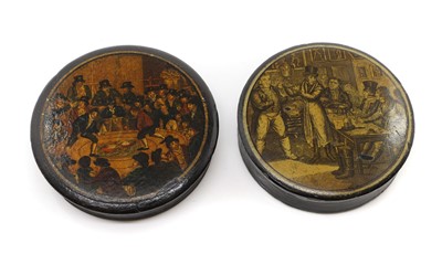 Lot 134 - Two papier mâché snuff boxes