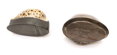 Lot 130 - Two cowrie shell snuff boxes