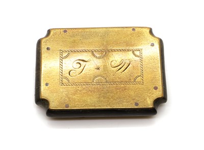 Lot 131 - An unusual brass and wood snuff box