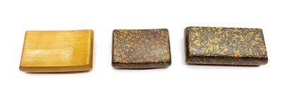 Lot 109 - Three sycamore Mauchline ware snuff boxes