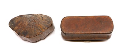 Lot 118 - Two burr wood snuff boxes