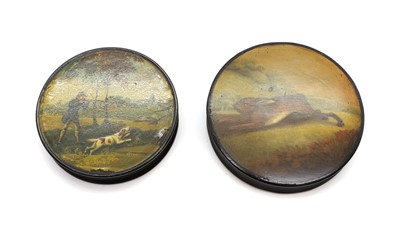 Lot 125 - Two papier mâché snuff boxes