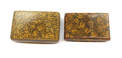 Lot 110 - Two sycamore Mauchline ware snuff boxes