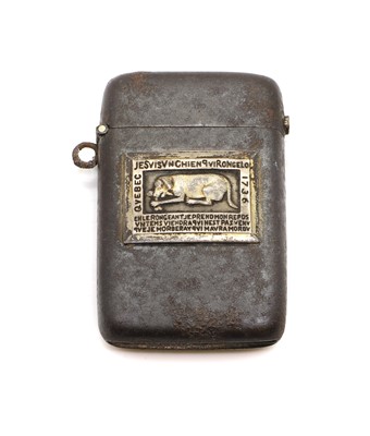 Lot 123 - A metal vesta case