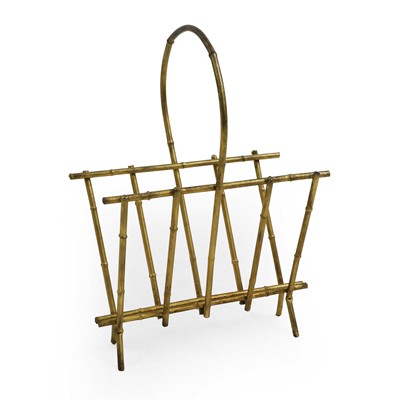 Lot 401 - A gilded metal faux bamboo magazine rack