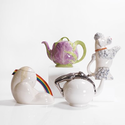 Lot 192 - Four novelty teapots and covers