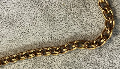 Lot 100 - An 18ct gold half hunter pocket watch with albert chain