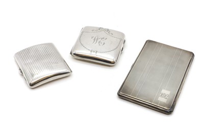 Lot 36 - A group of three silver cigarette cases