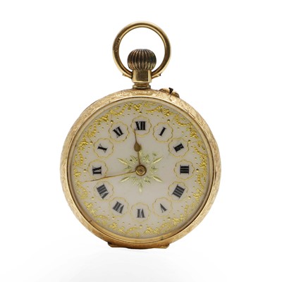 Lot 6 - A 15ct yellow gold fob watch