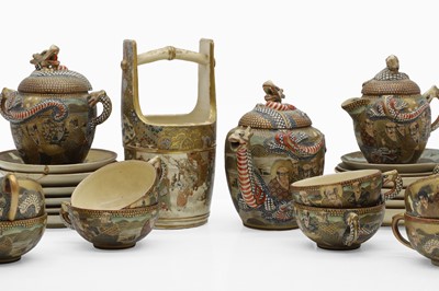 Lot 277 - A collection of Japanese Satsuma ware tea service