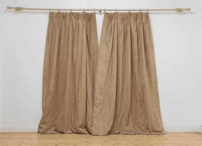 Lot 429 - A group of moleskin curtains