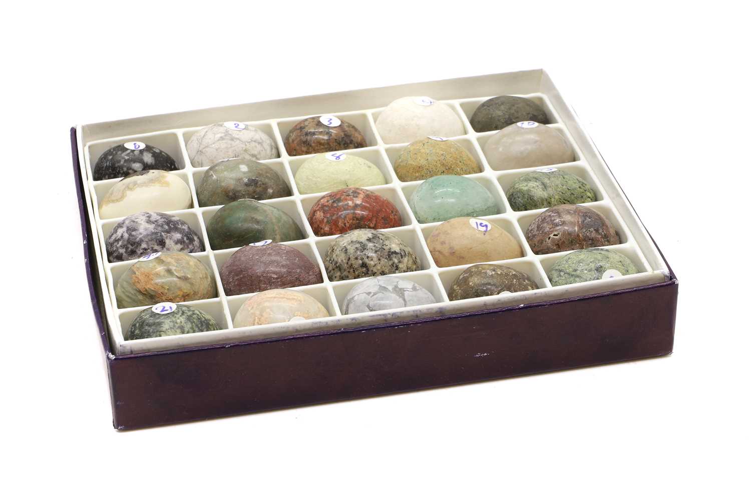 Lot 77 - A collection of twenty-five specimen egg shaped gemstones