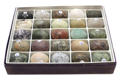 Lot 77 - A collection of twenty-five specimen egg shaped gemstones