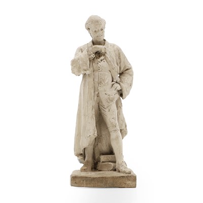 Lot 41 - A clay and plaster maquette of a gentleman