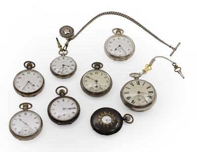 Lot 15A - A collection of silver pocket watches