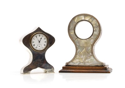 Lot 45 - A silver mounted clock