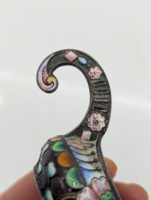 Lot 22 - A Russian silver and cloisonne enamel kovsh