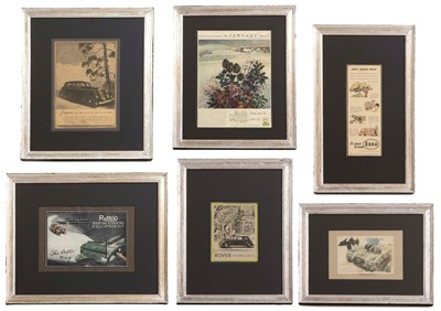 Lot A series of six framed advertising prints