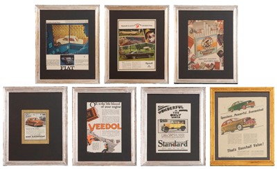 Lot A group of seven framed advertising prints