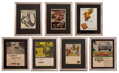 Lot A group of seven framed advertising prints