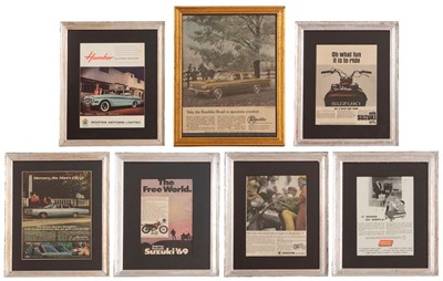 Lot A group of seven framed advertising prints