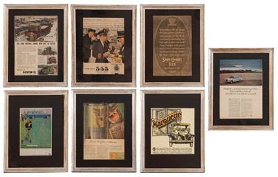 Lot A group of seven framed advertising prints