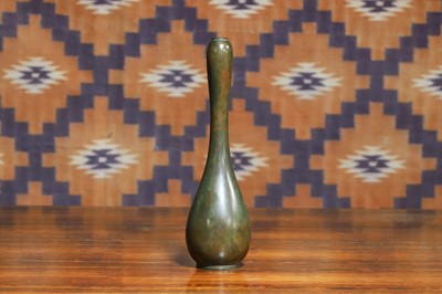 Lot A Japanese bronze single gourd vase