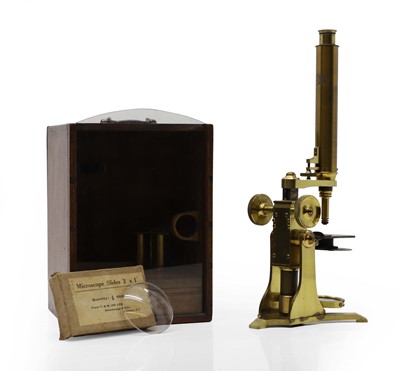 Lot 281 - A lacquered brass microscope