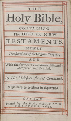 Lot 270 - Six 17th. Century BIBLES, in Cont. Bindings