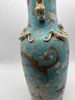 Lot 63 - A pair of Chinese Canton baluster vases