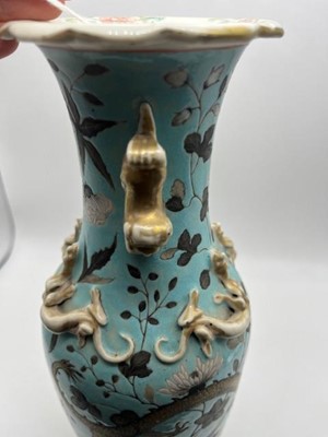 Lot 63 - A pair of Chinese Canton baluster vases