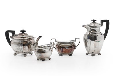 Lot 9 - A four piece silver tea service