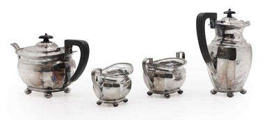 Lot 9 - A four piece silver tea service