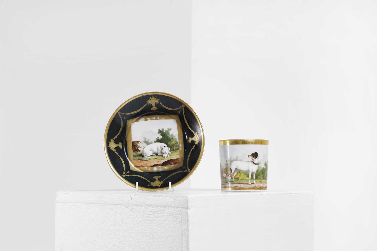 Lot 420 - A large porcelain cup and saucer