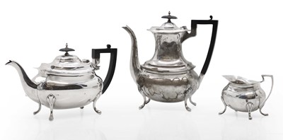 Lot 28 - A three piece silver tea service