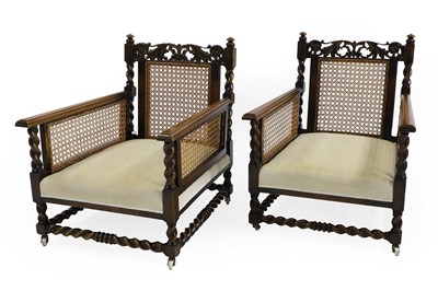 Lot 474 - A pair of Bergère armchairs