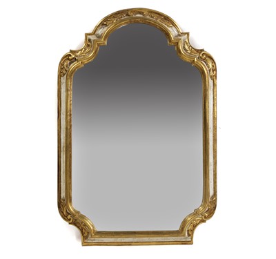 Lot 408 - A painted and parcel gilt wall mirror