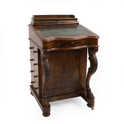 Lot 403 - A Victorian walnut Davenport