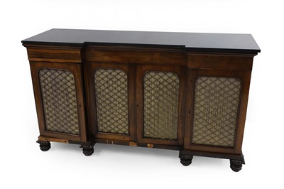 Lot 462 - A rosewood inverted front side cabinet